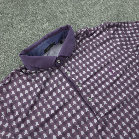 Greyson Other - Greyson Polo Shirt Mens 2XL Purple Wolf Print Hazeltine Golf Performance Stretch
